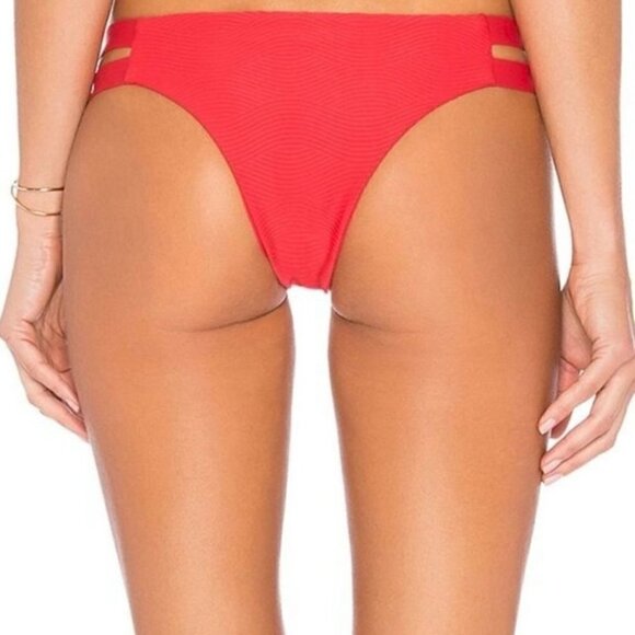 NWT Tavik Chloe Mini Cutout Swim Bottom Textured Amalfi in Hibiscus - L - Picture 9 of 10
